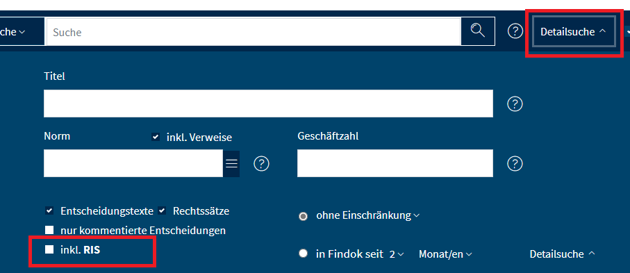 Suchmaske mit Checkboxen Externe Systeme