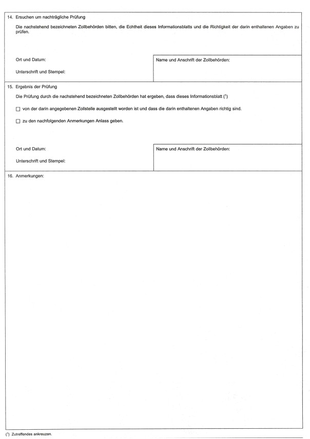 Formular: INF 7 - Informationsblatt Aktive Veredelung, Rückseite